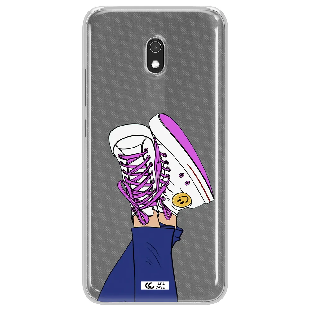 a cartoon of a person's feet with purple shoes Xiaomi Redmi 8A Clear TPU Case