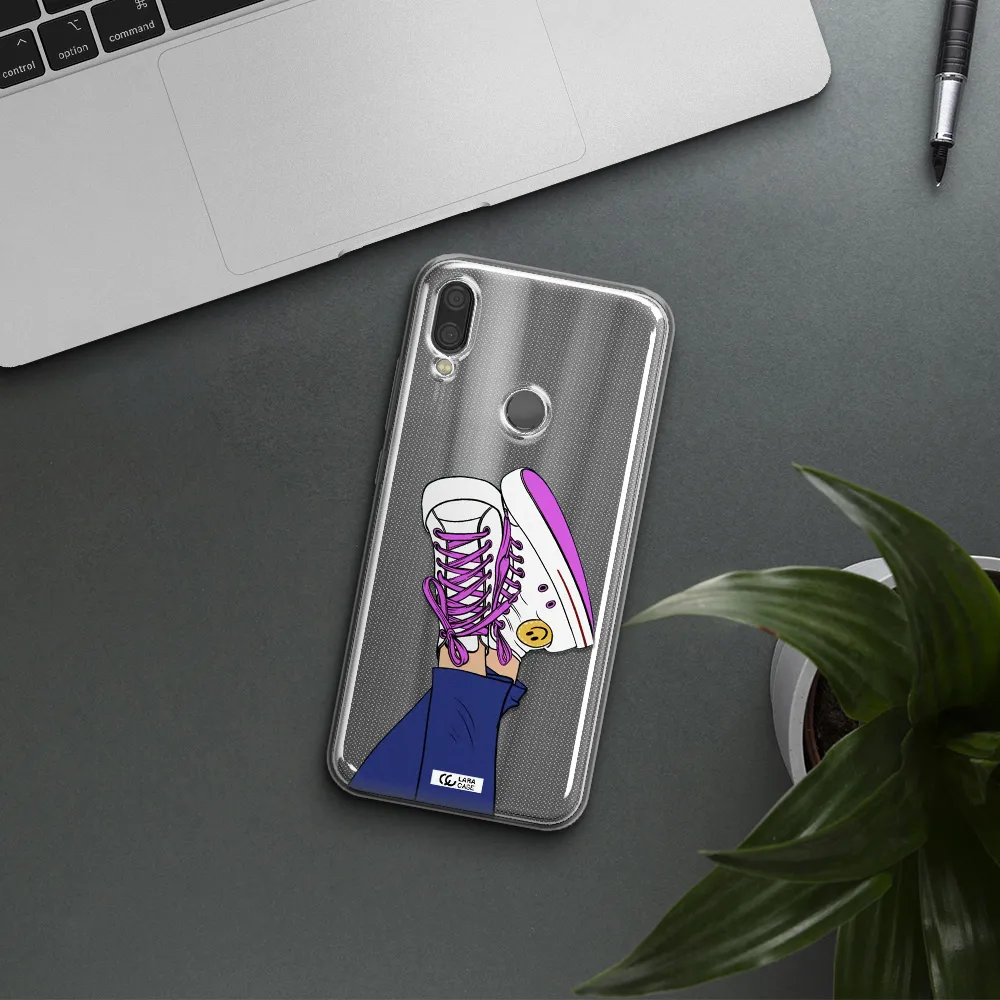 a cartoon of a person's feet with purple shoes Xiaomi Redmi Note 7 Clear TPU Case