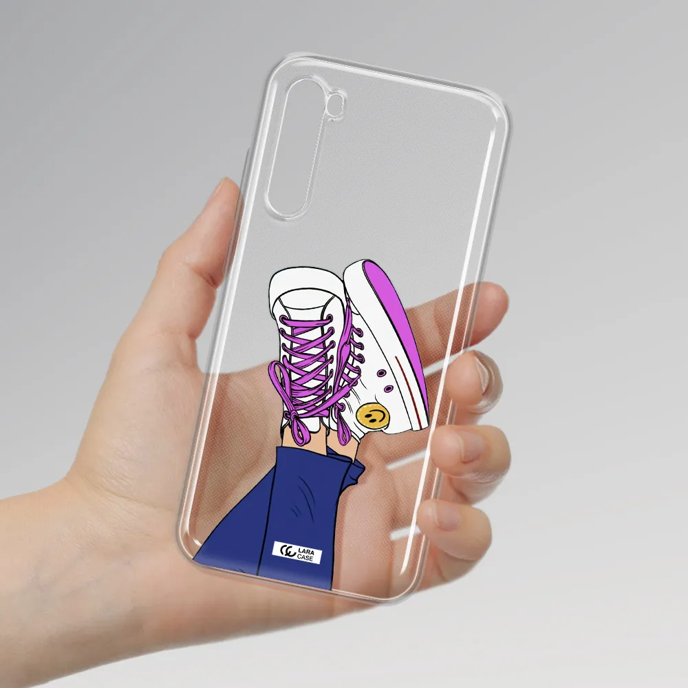 A Cartoon Of A Person's Feet With Purple Shoes Xiaomi Redmi Note 8T Clear Tpu Case