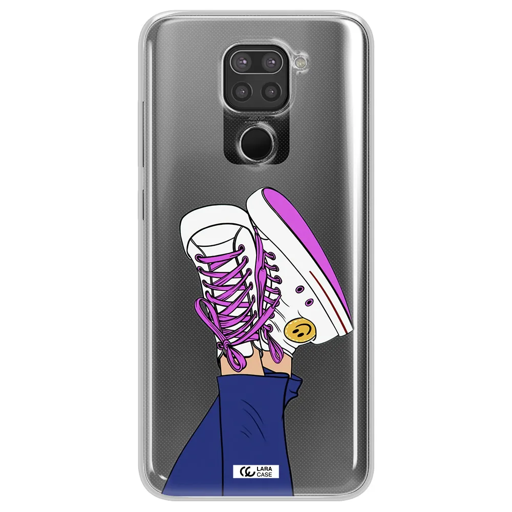 a cartoon of a person's feet with purple shoes Xiaomi Redmi Note 9 Clear TPU Case