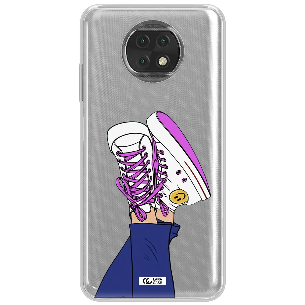 A Cartoon Of A Person's Feet With Purple Shoes Xiaomi Redmi Note 9T Clear Tpu Case