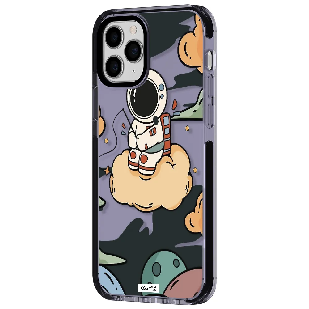 a cartoon astronaut sitting on a cloud Apple iPhone 11 pro max impact Lilac Case