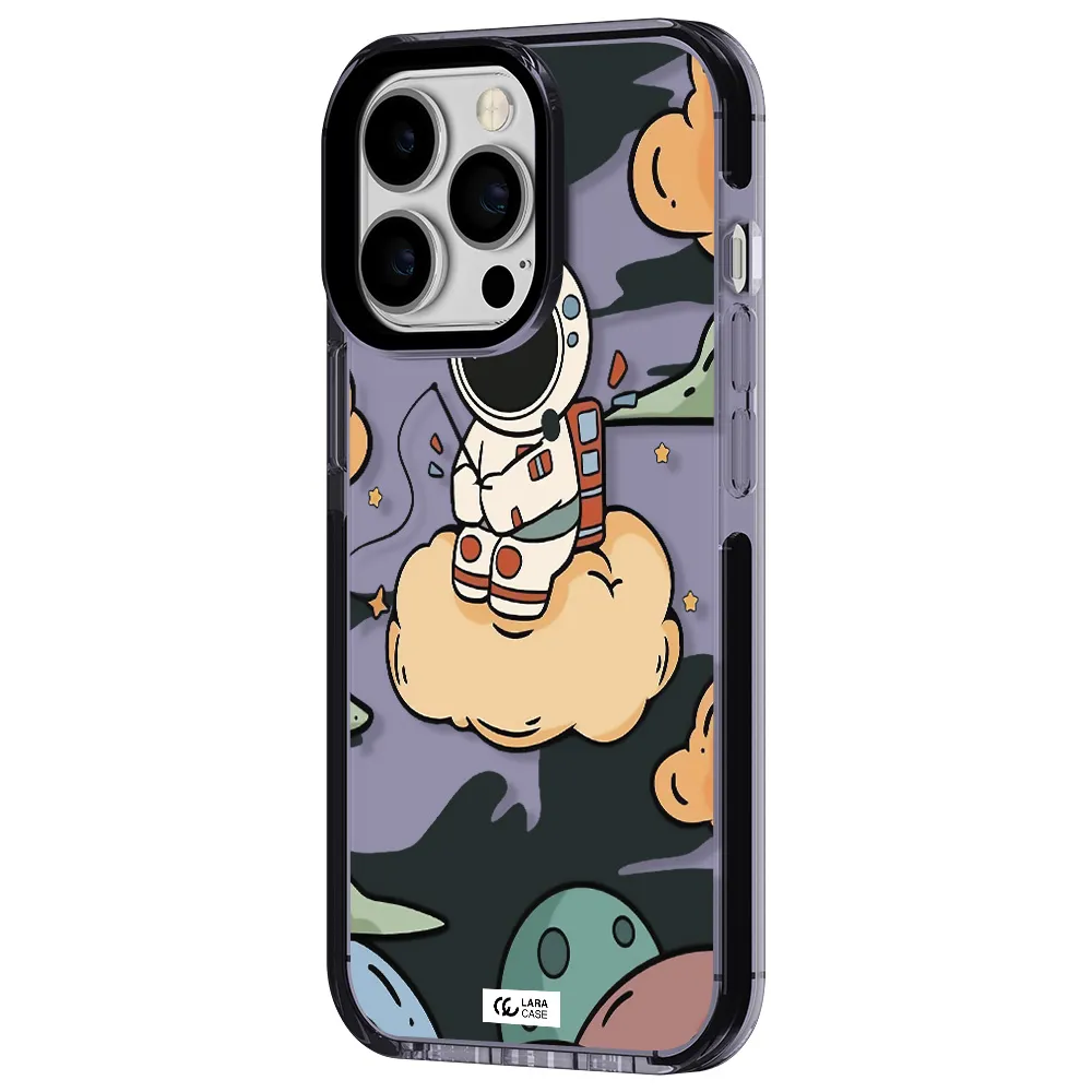 a cartoon astronaut sitting on a cloud Apple iPhone 13 Pro impact Lilac Case
