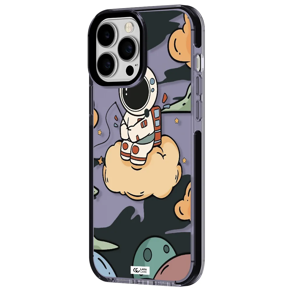 a cartoon astronaut sitting on a cloud Apple iPhone 13 Pro Max impact Lilac Case