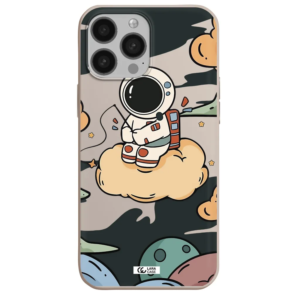 a cartoon astronaut sitting on a cloud Apple iPhone 13 Pro Silicone Stone Case