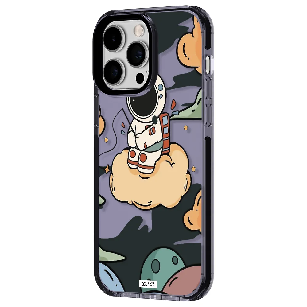 a cartoon astronaut sitting on a cloud Apple iPhone 15 Pro Max impact Lilac Case