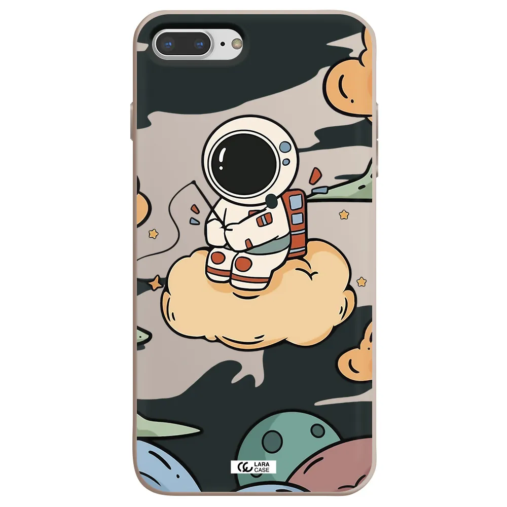 a cartoon astronaut sitting on a cloud Apple iPhone 7 plus Silicone Stone Case
