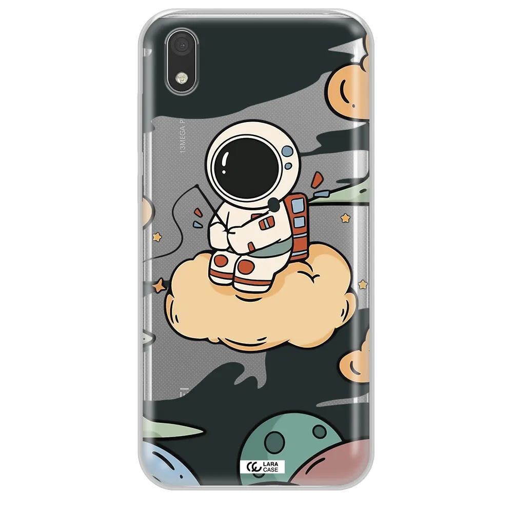 a cartoon astronaut sitting on a cloud Huawei Honor 8S Clear TPU Case