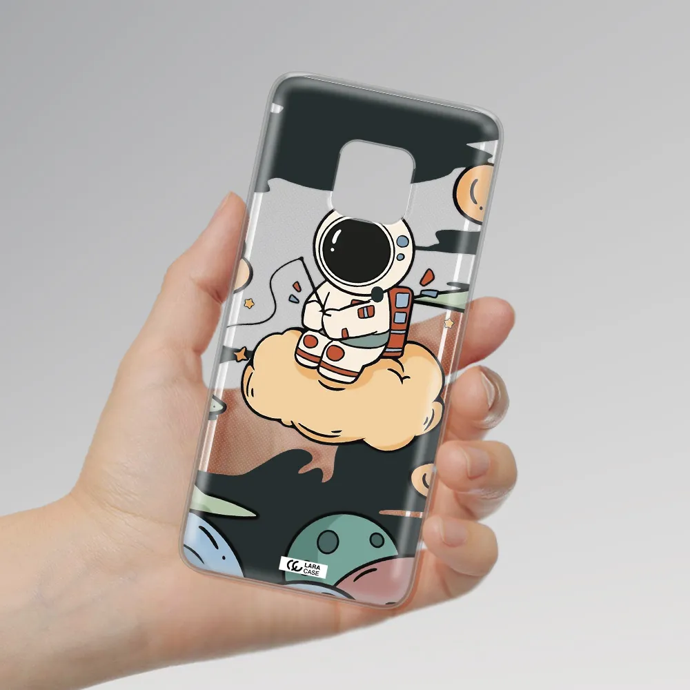 a cartoon astronaut sitting on a cloud Huawei Mate 20 Pro Clear TPU Case