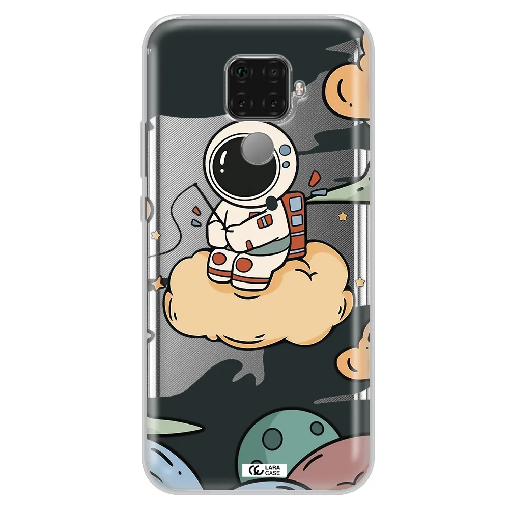 a cartoon astronaut sitting on a cloud Huawei Mate 30 Lite Clear TPU Case