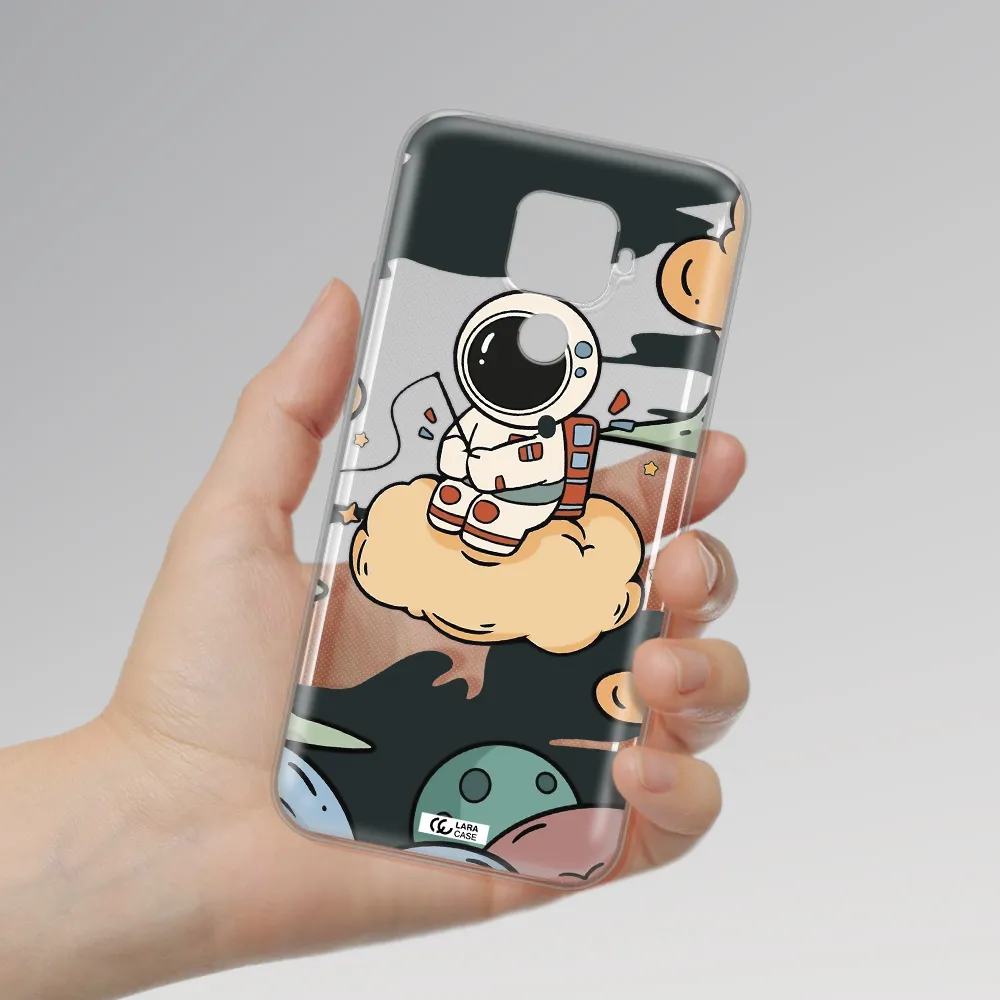 a cartoon astronaut sitting on a cloud Huawei Mate 30 Lite Clear TPU Case