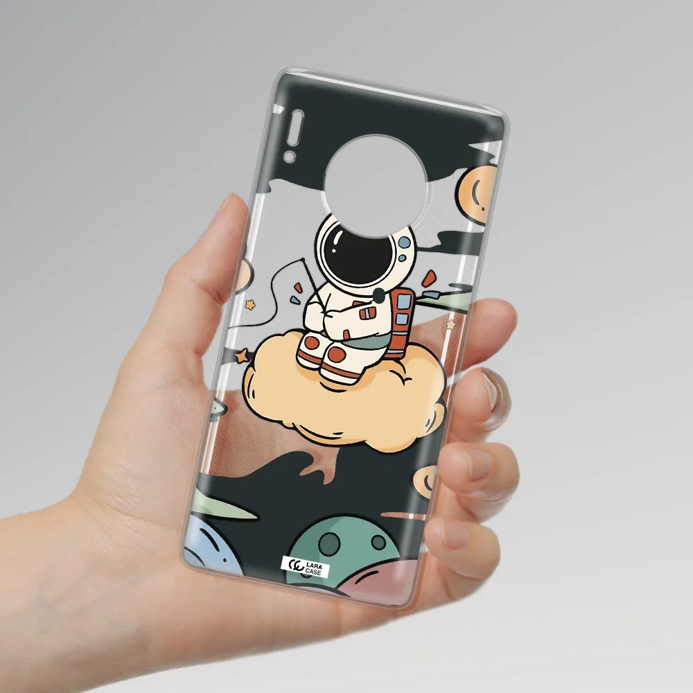a cartoon astronaut sitting on a cloud Huawei Mate 30 Pro Clear TPU Case
