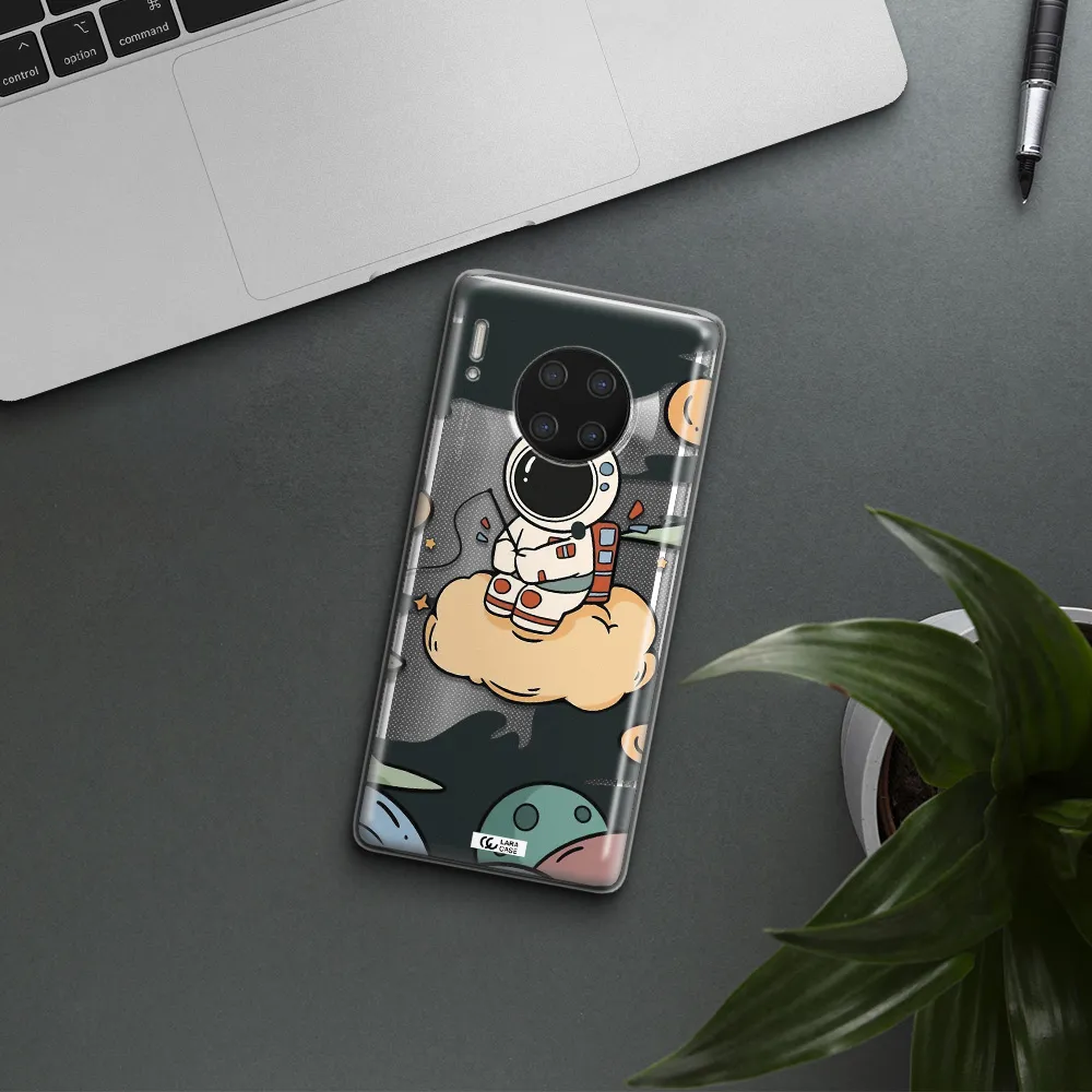 a cartoon astronaut sitting on a cloud Huawei Mate 30 Pro Clear TPU Case