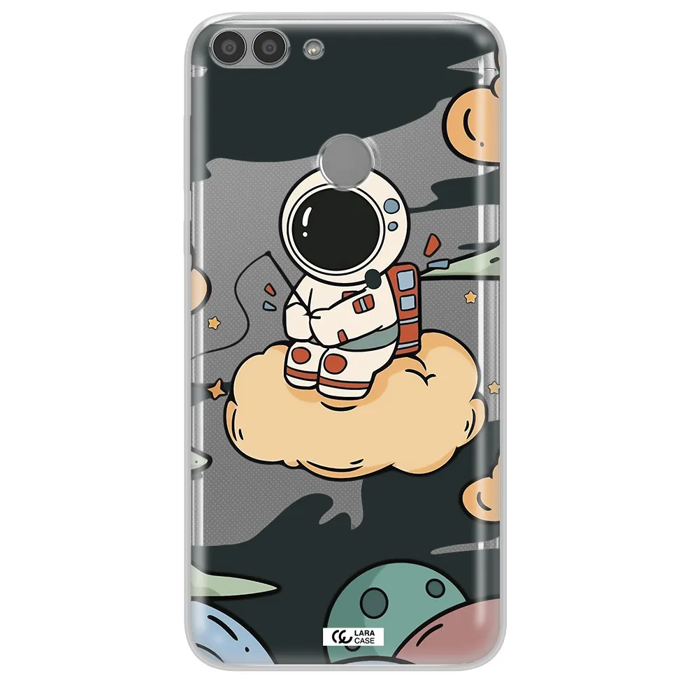 a cartoon astronaut sitting on a cloud Huawei P Smart Clear TPU Case
