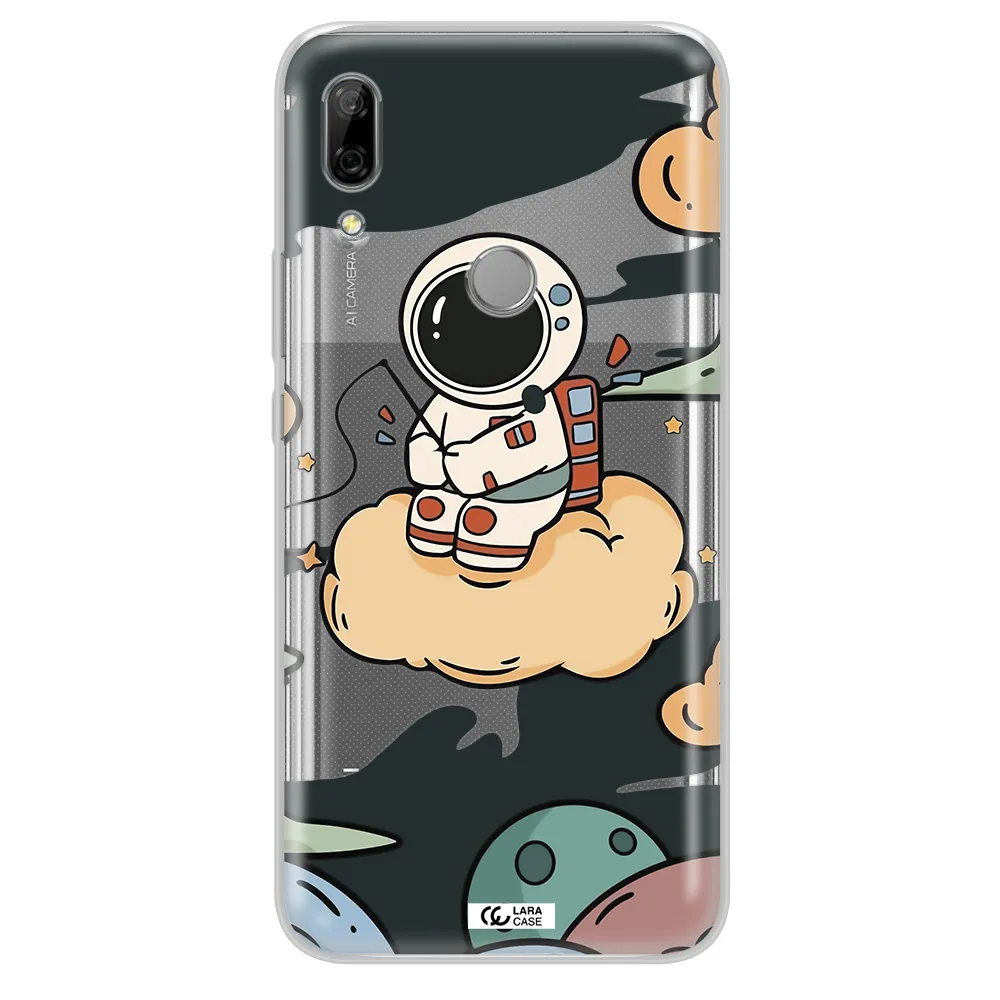 a cartoon astronaut sitting on a cloud Huawei P Smart Z Clear TPU Case
