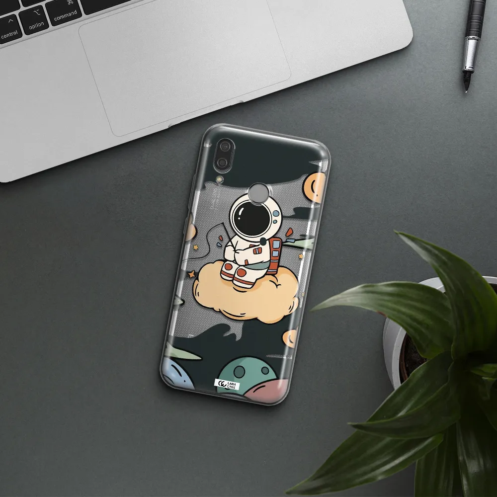 a cartoon astronaut sitting on a cloud Huawei P20 Lite Clear TPU Case