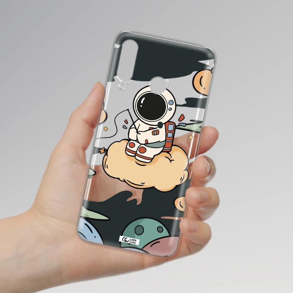 a cartoon astronaut sitting on a cloud Huawei P30 Lite Clear TPU Case