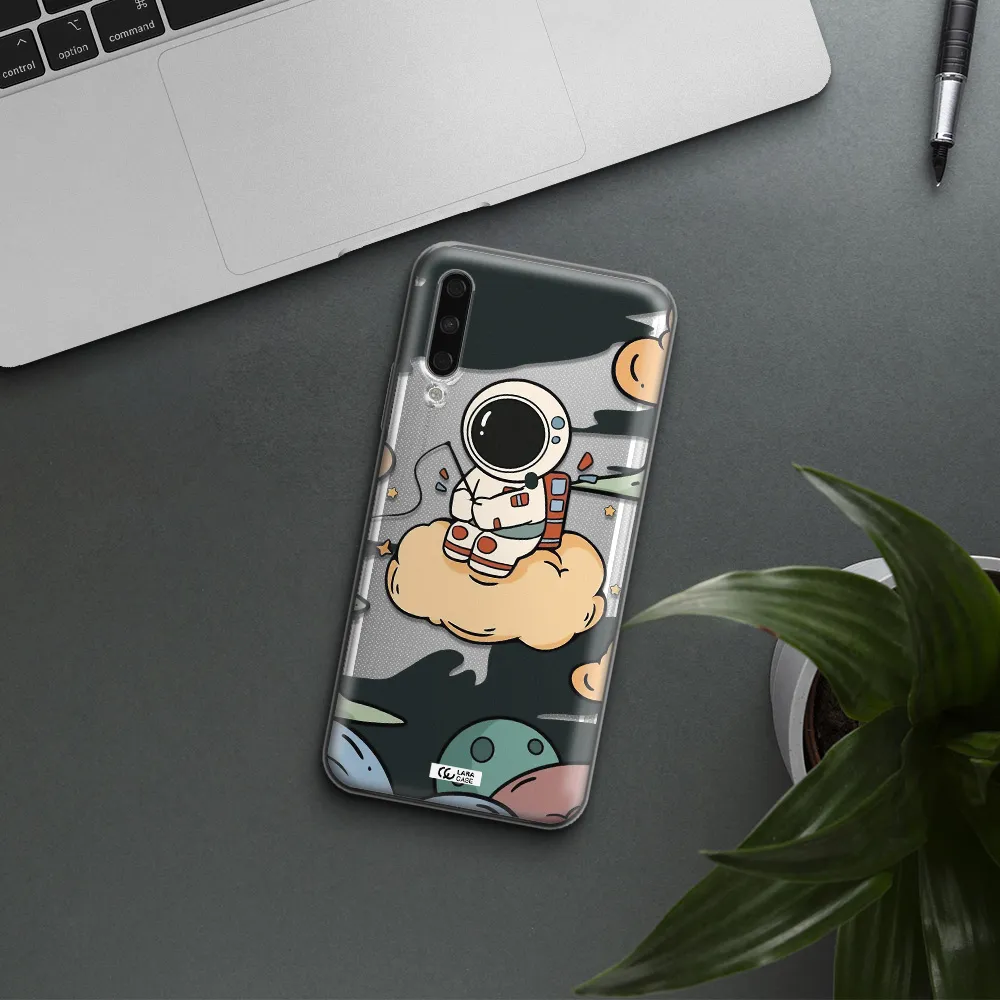 A Cartoon Astronaut Sitting On A Cloud Huawei Y9S Clear Tpu Case