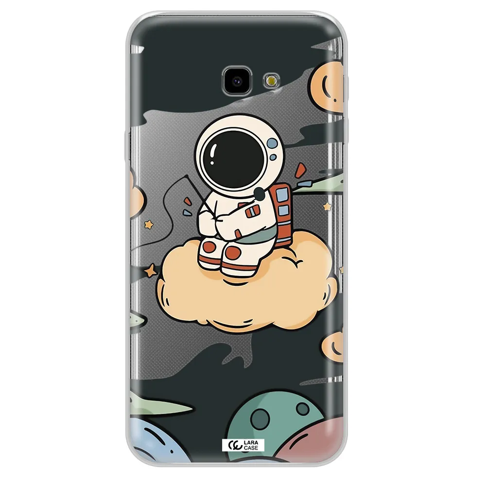 a cartoon astronaut sitting on a cloud Samsung J4 Plus Clear TPU Case