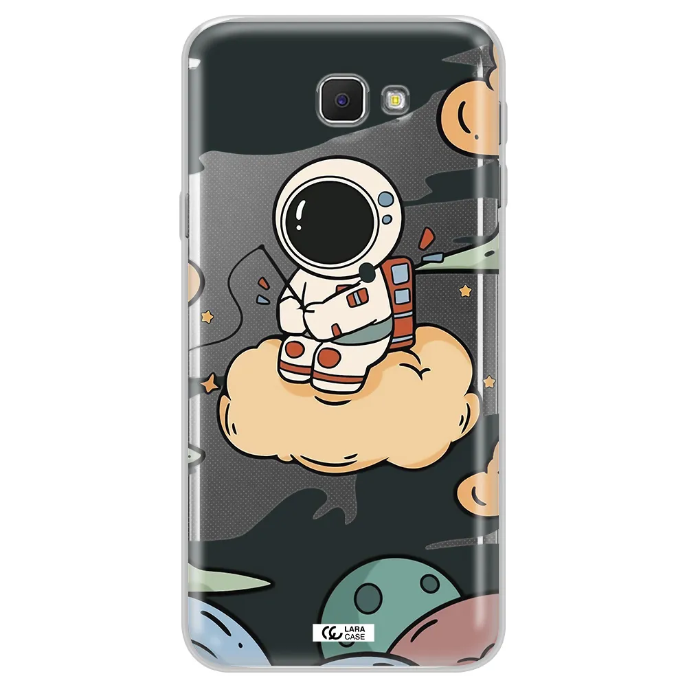 a cartoon astronaut sitting on a cloud Samsung J5 Prime Clear TPU Case