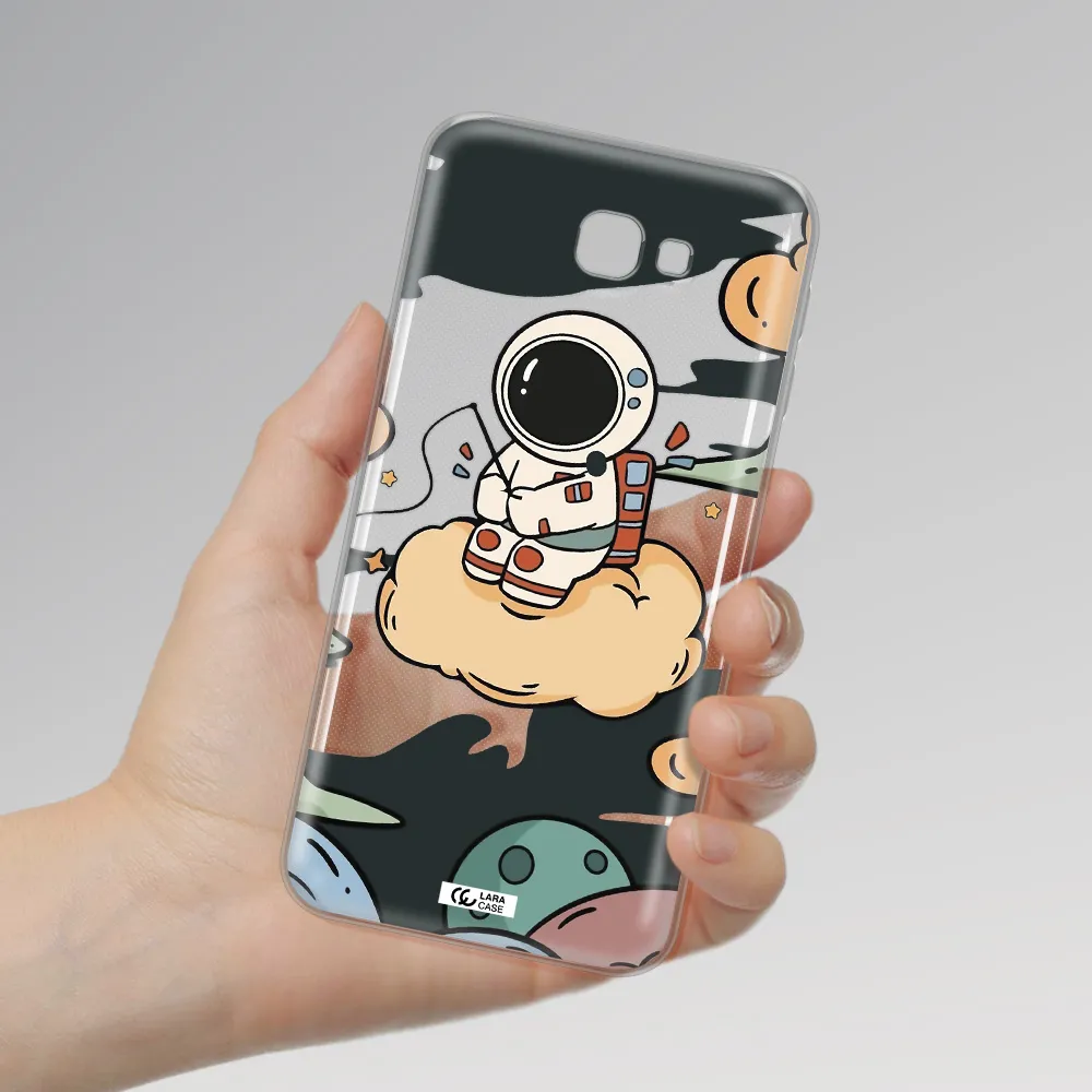 a cartoon astronaut sitting on a cloud Samsung J5 Prime Clear TPU Case