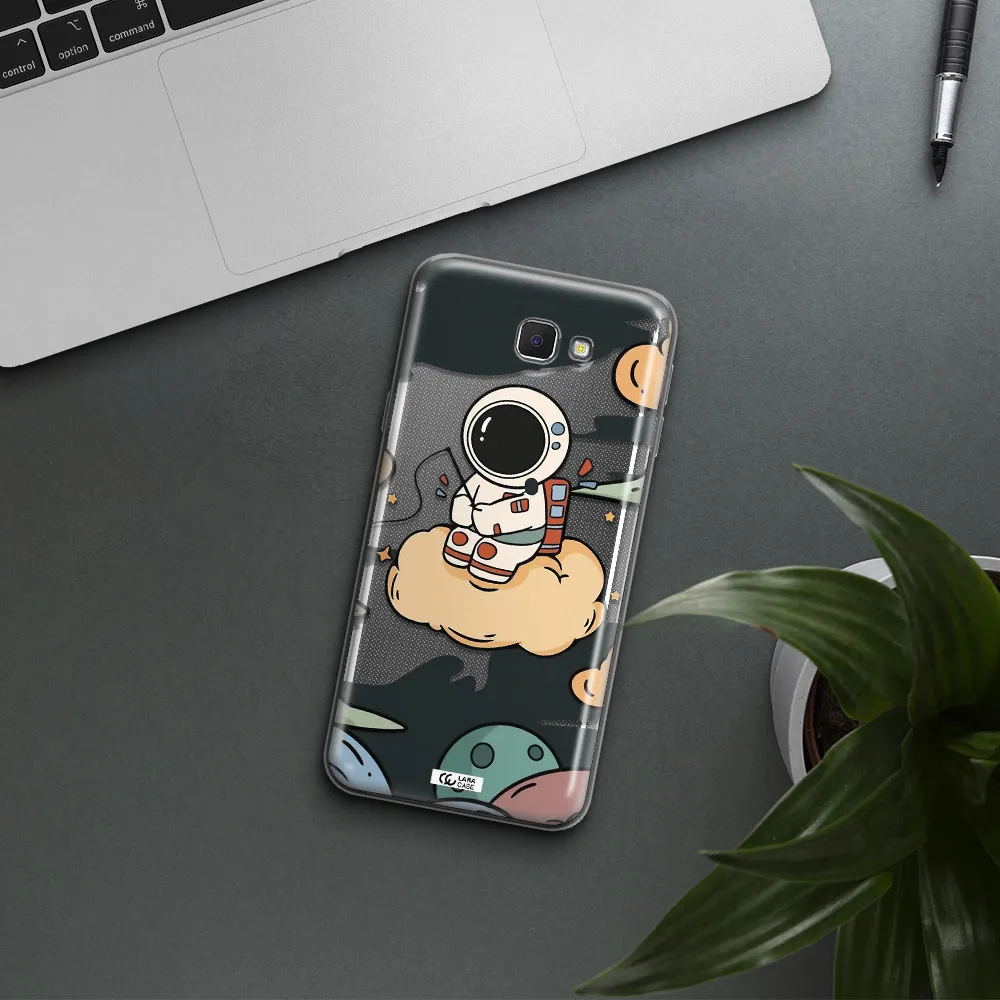 a cartoon astronaut sitting on a cloud Samsung J5 Prime Clear TPU Case
