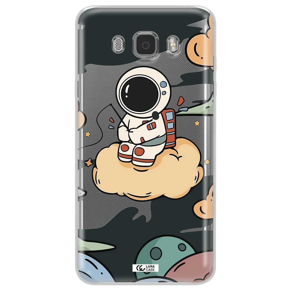 a cartoon astronaut sitting on a cloud Samsung J7 2016 Clear TPU Case