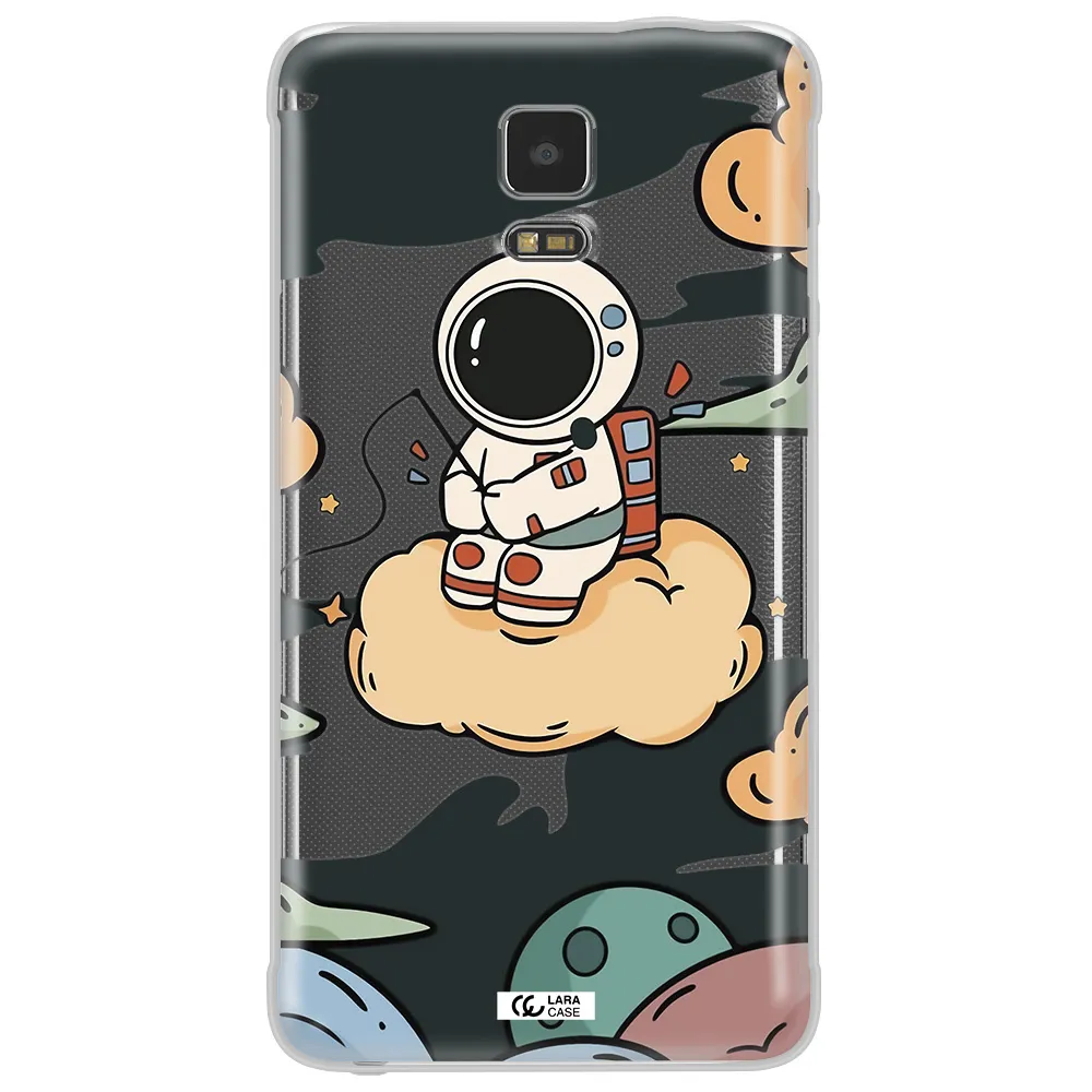 a cartoon astronaut sitting on a cloud Samsung Note 4 Clear TPU Case