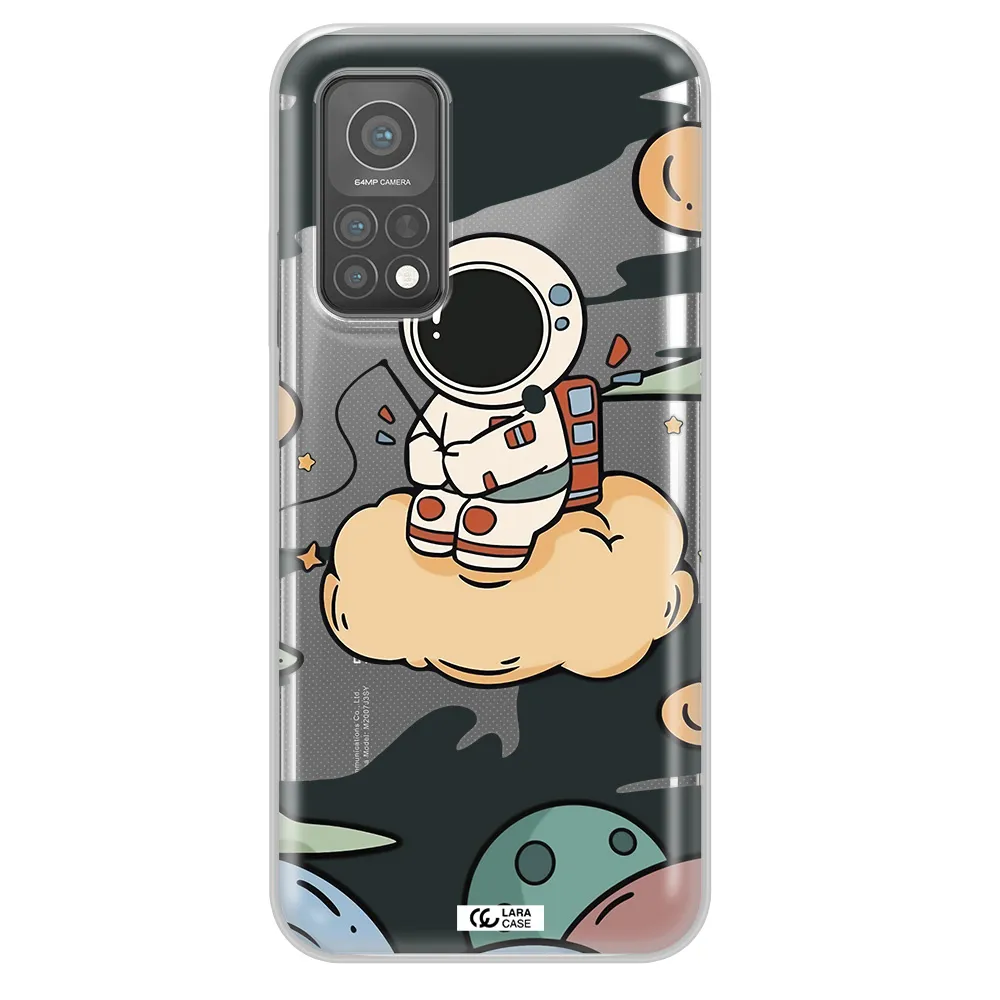 a cartoon astronaut sitting on a cloud Xiaomi Mi 10 T Pro Clear TPU Case