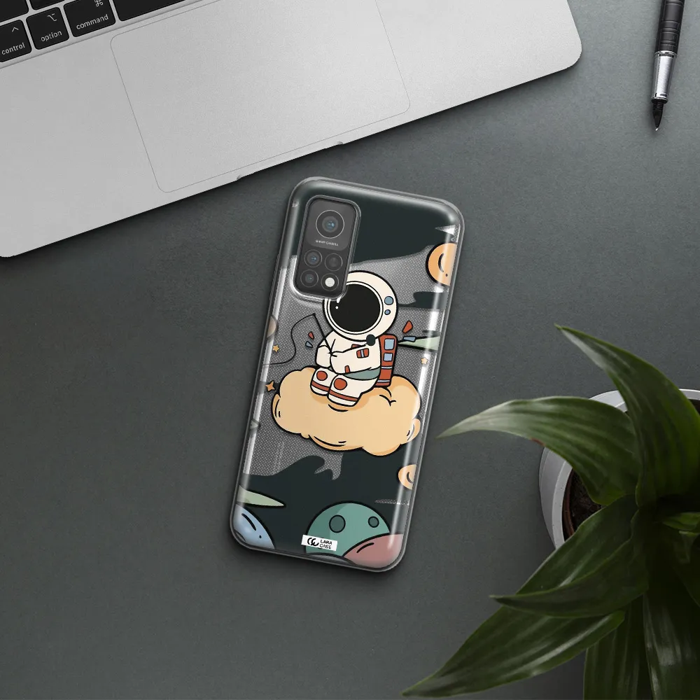 a cartoon astronaut sitting on a cloud Xiaomi Mi 10 T Pro Clear TPU Case