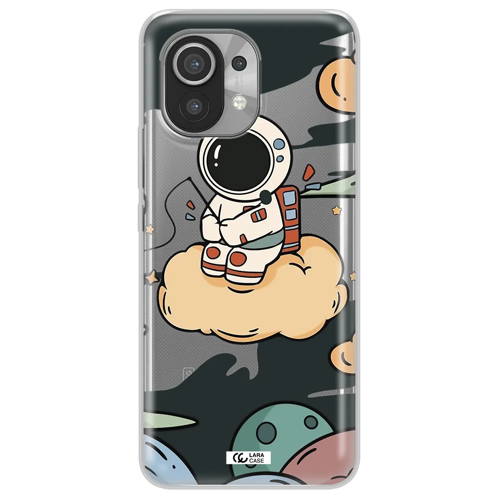 a cartoon astronaut sitting on a cloud Xiaomi Mi 11 Clear TPU Case