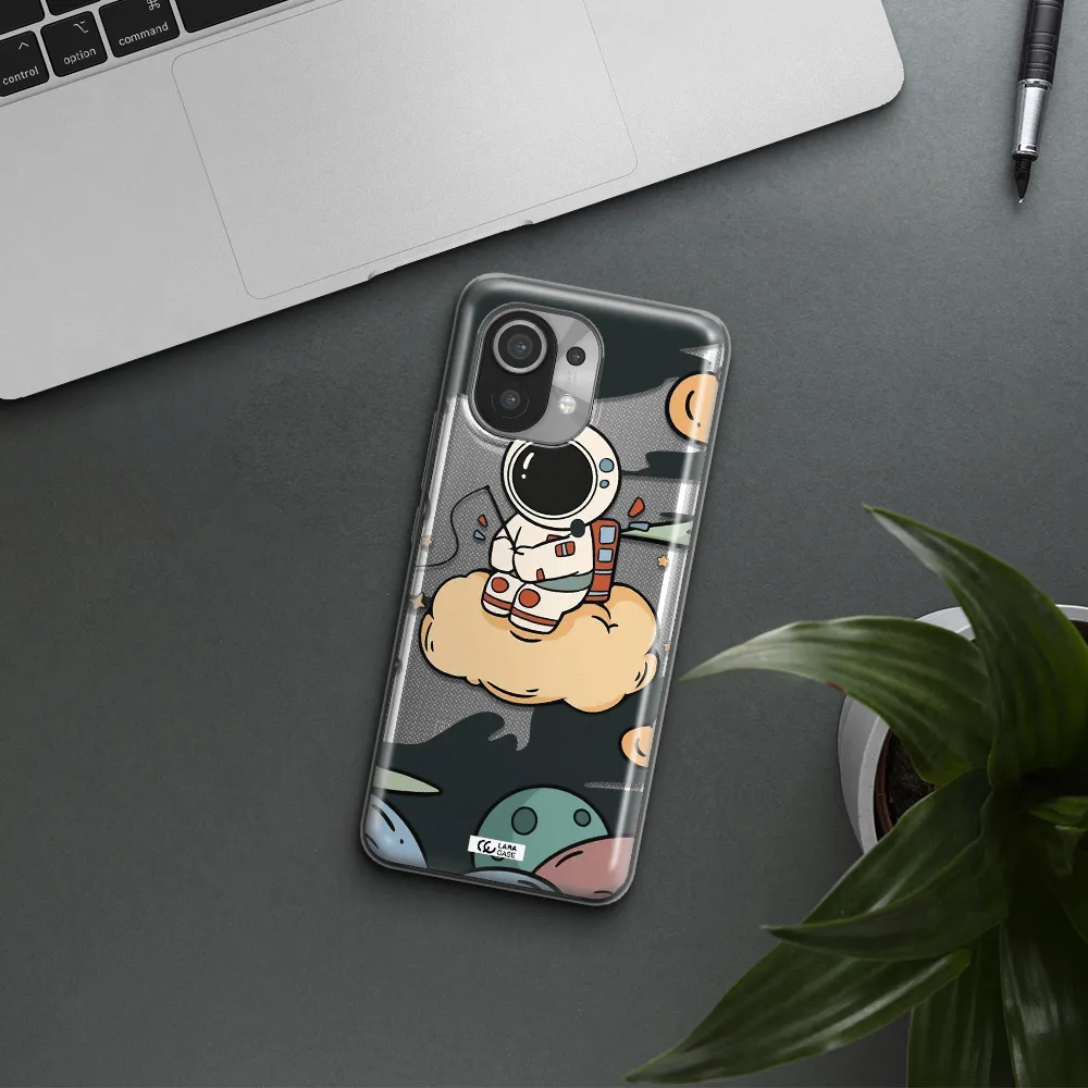 a cartoon astronaut sitting on a cloud Xiaomi Mi 11 Clear TPU Case