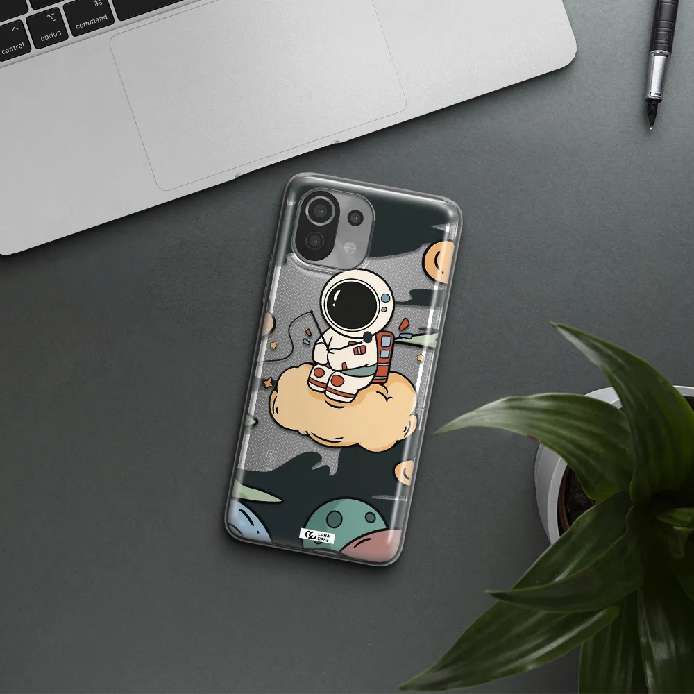 a cartoon astronaut sitting on a cloud Xiaomi Mi 11 Lite Clear TPU Case