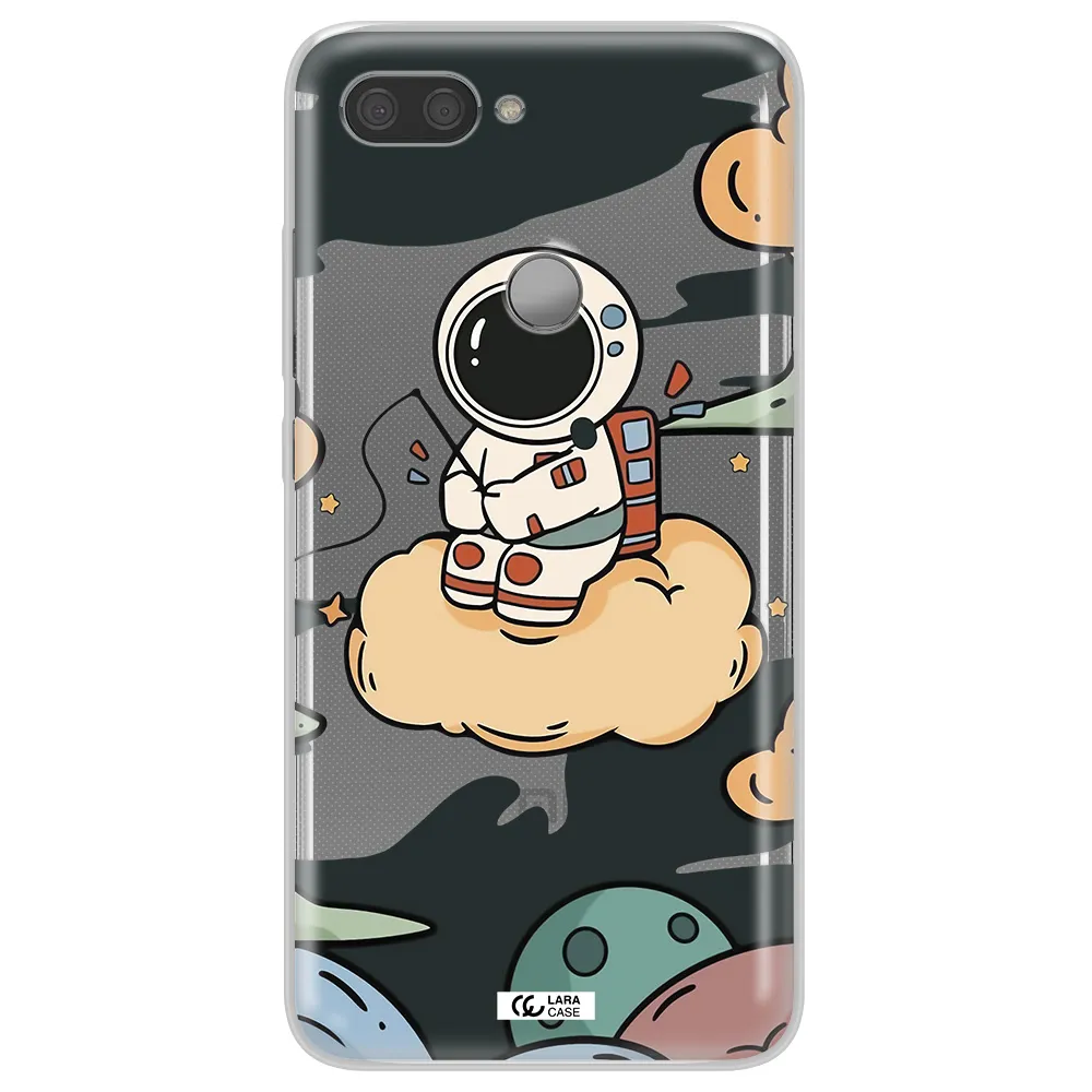a cartoon astronaut sitting on a cloud Xiaomi Mi 8 Lite Clear TPU Case
