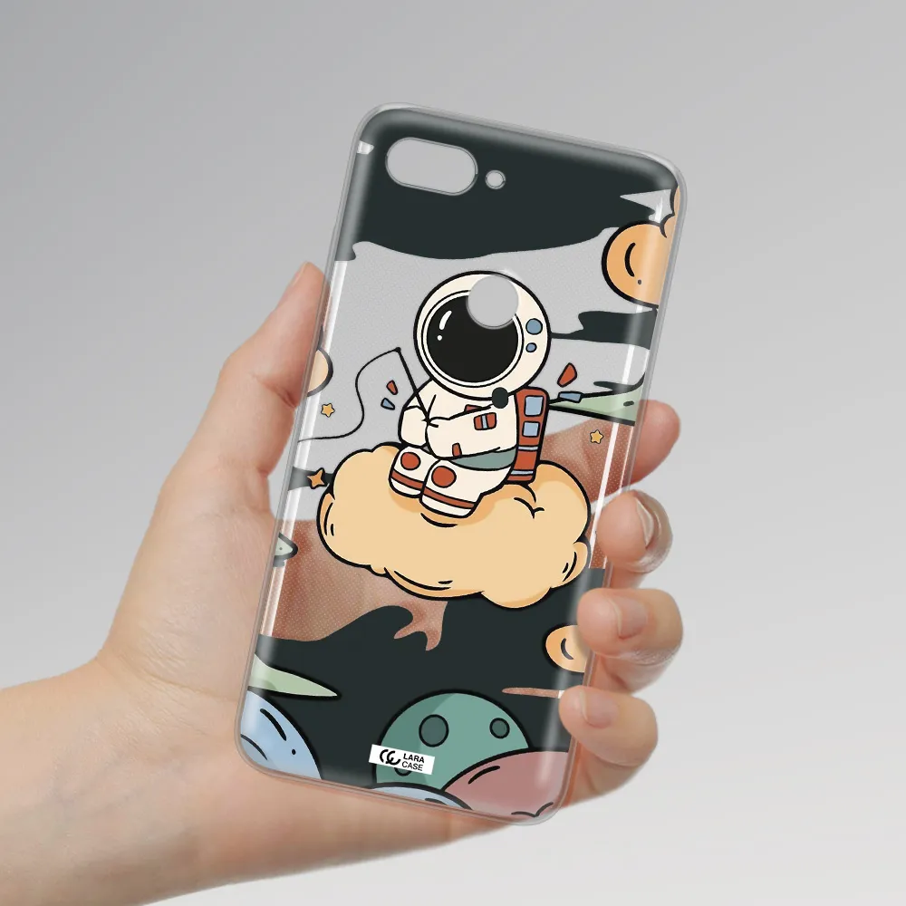 a cartoon astronaut sitting on a cloud Xiaomi Mi 8 Lite Clear TPU Case
