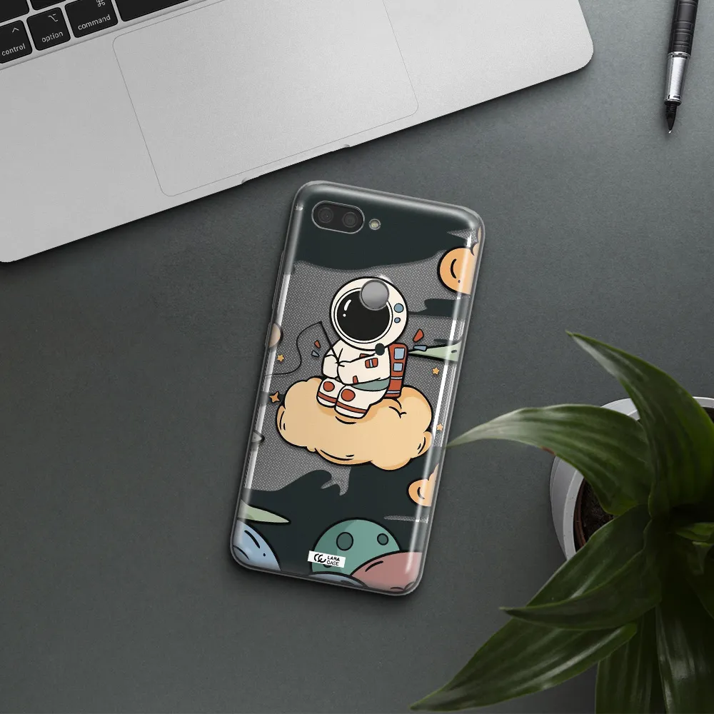 a cartoon astronaut sitting on a cloud Xiaomi Mi 8 Lite Clear TPU Case