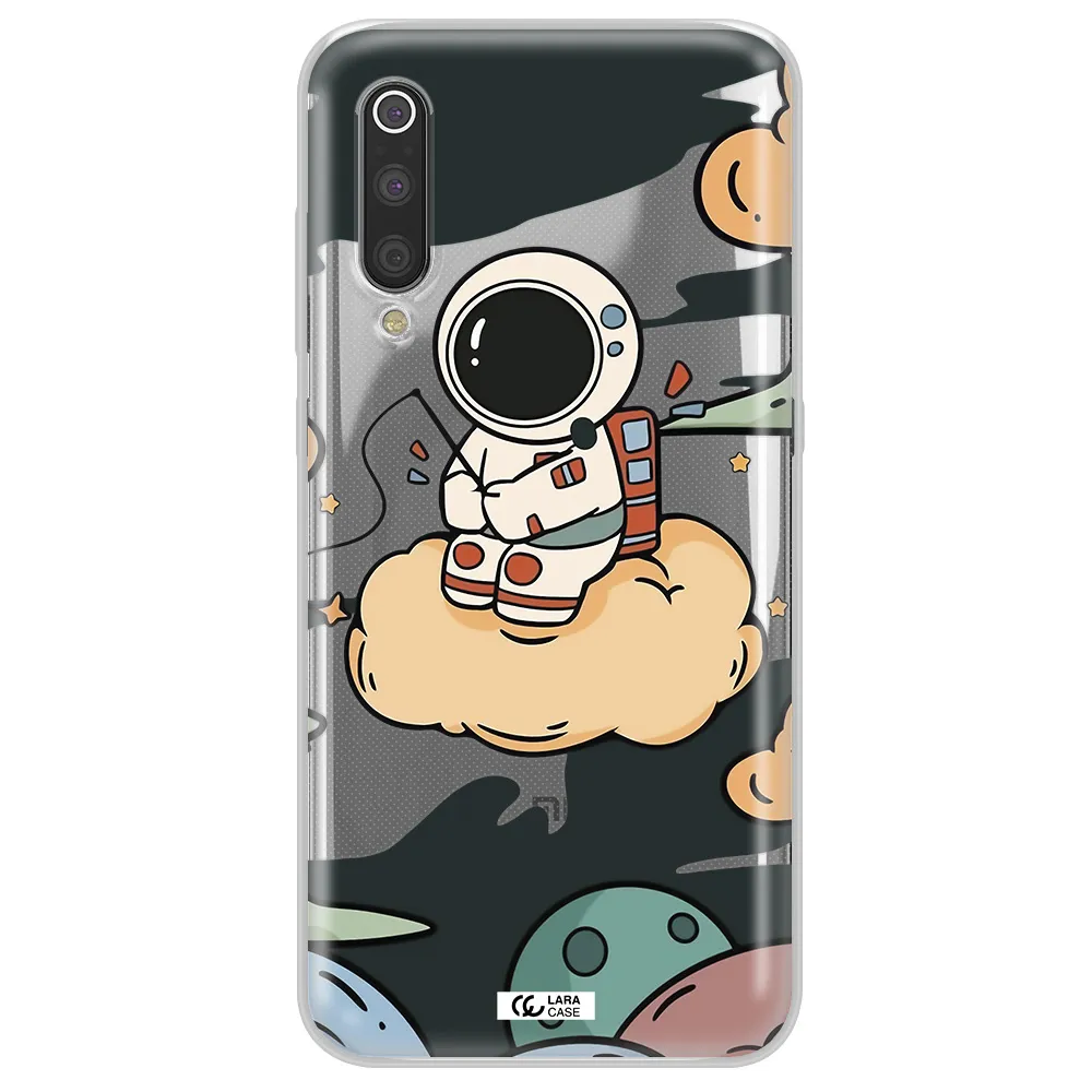 a cartoon astronaut sitting on a cloud Xiaomi Mi 9 Clear TPU Case
