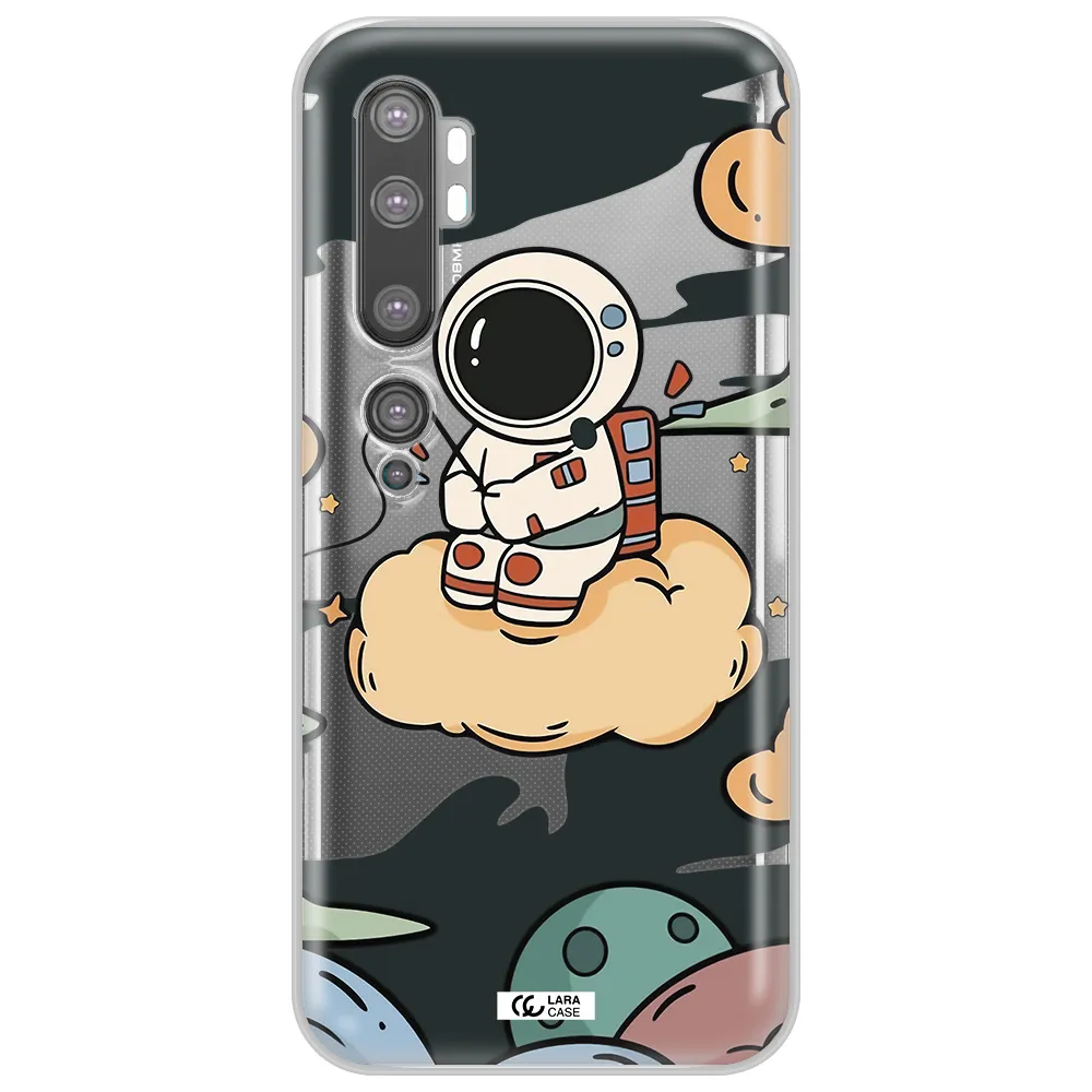 a cartoon astronaut sitting on a cloud Xiaomi Mi Note 10 Clear TPU Case