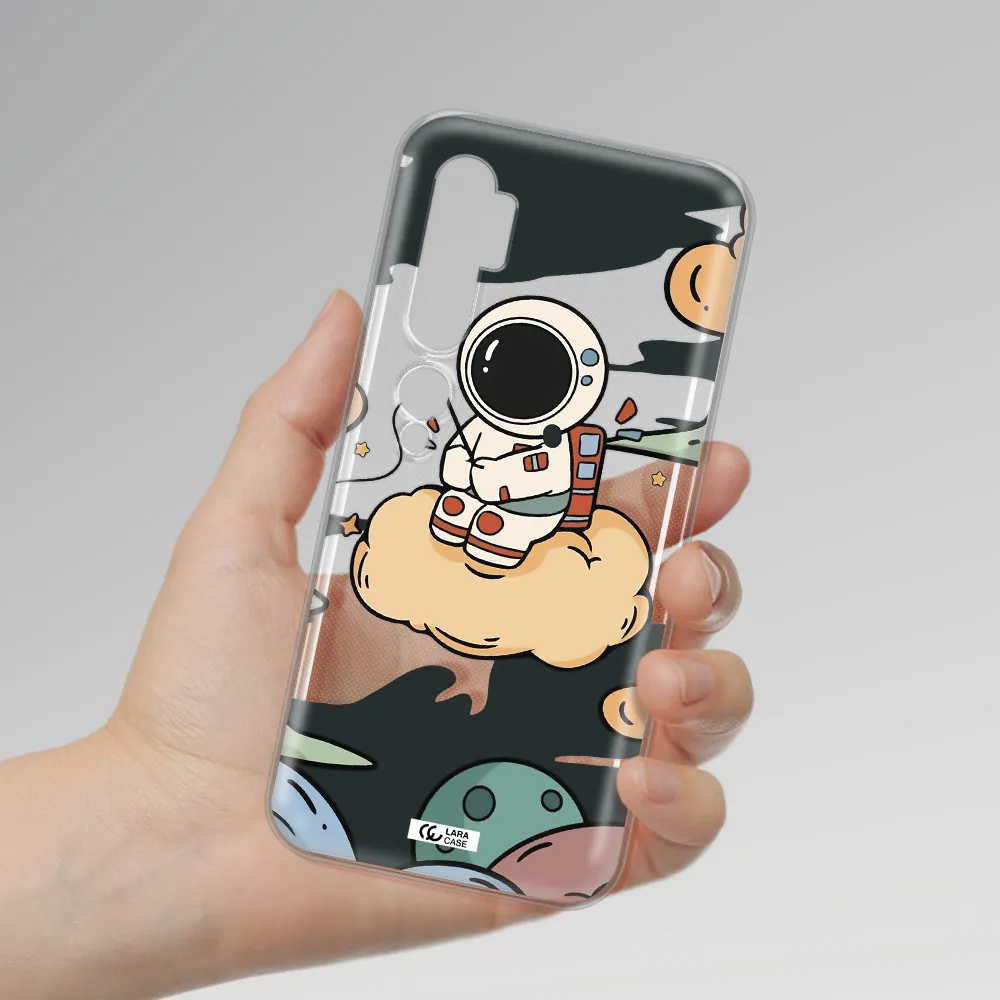a cartoon astronaut sitting on a cloud Xiaomi Mi Note 10 Clear TPU Case