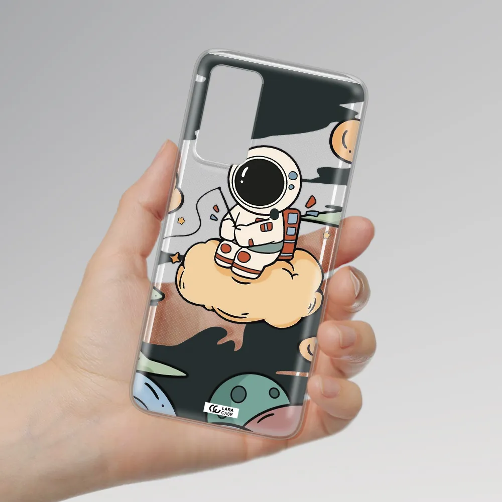 a cartoon astronaut sitting on a cloud Xiaomi Note 11 Pro Clear TPU Case