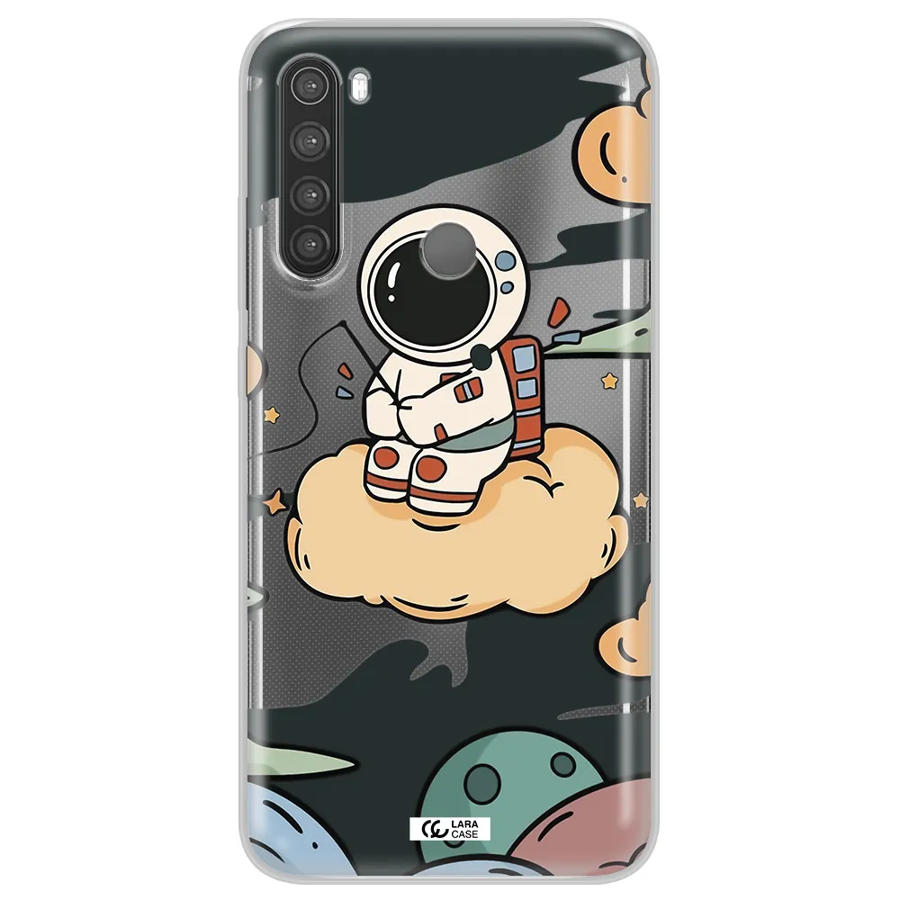 a cartoon astronaut sitting on a cloud Xiaomi Note 8 Clear TPU Case