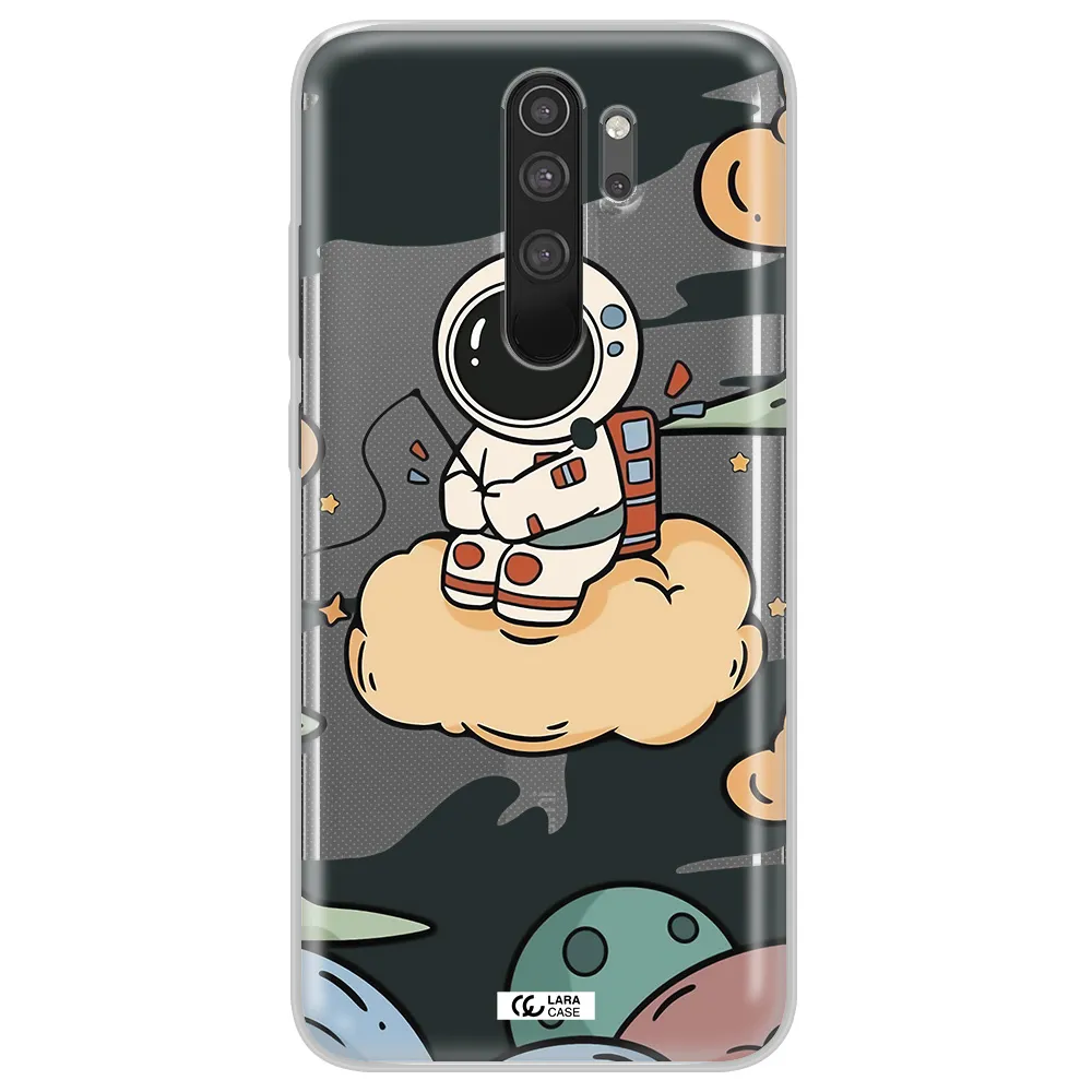 a cartoon astronaut sitting on a cloud Xiaomi Note 8 Pro Clear TPU Case