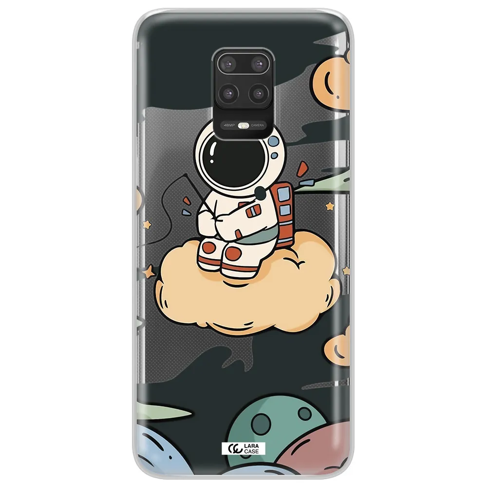a cartoon astronaut sitting on a cloud Xiaomi Note 9S Clear TPU Case