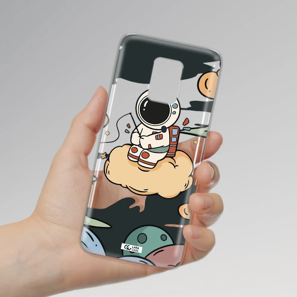a cartoon astronaut sitting on a cloud Xiaomi Note 9S Clear TPU Case