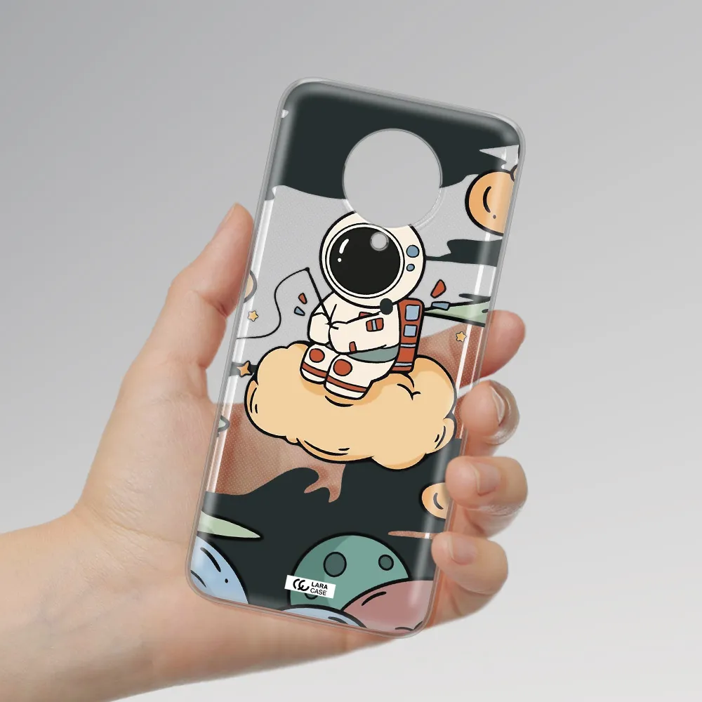 a cartoon astronaut sitting on a cloud Xiaomi Poco F2 Pro Clear TPU Case