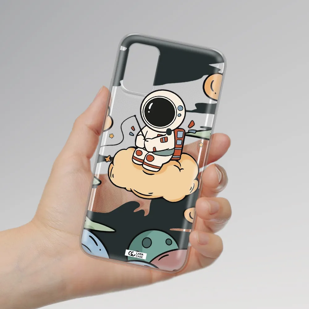 a cartoon astronaut sitting on a cloud Xiaomi Poco M3 Clear TPU Case