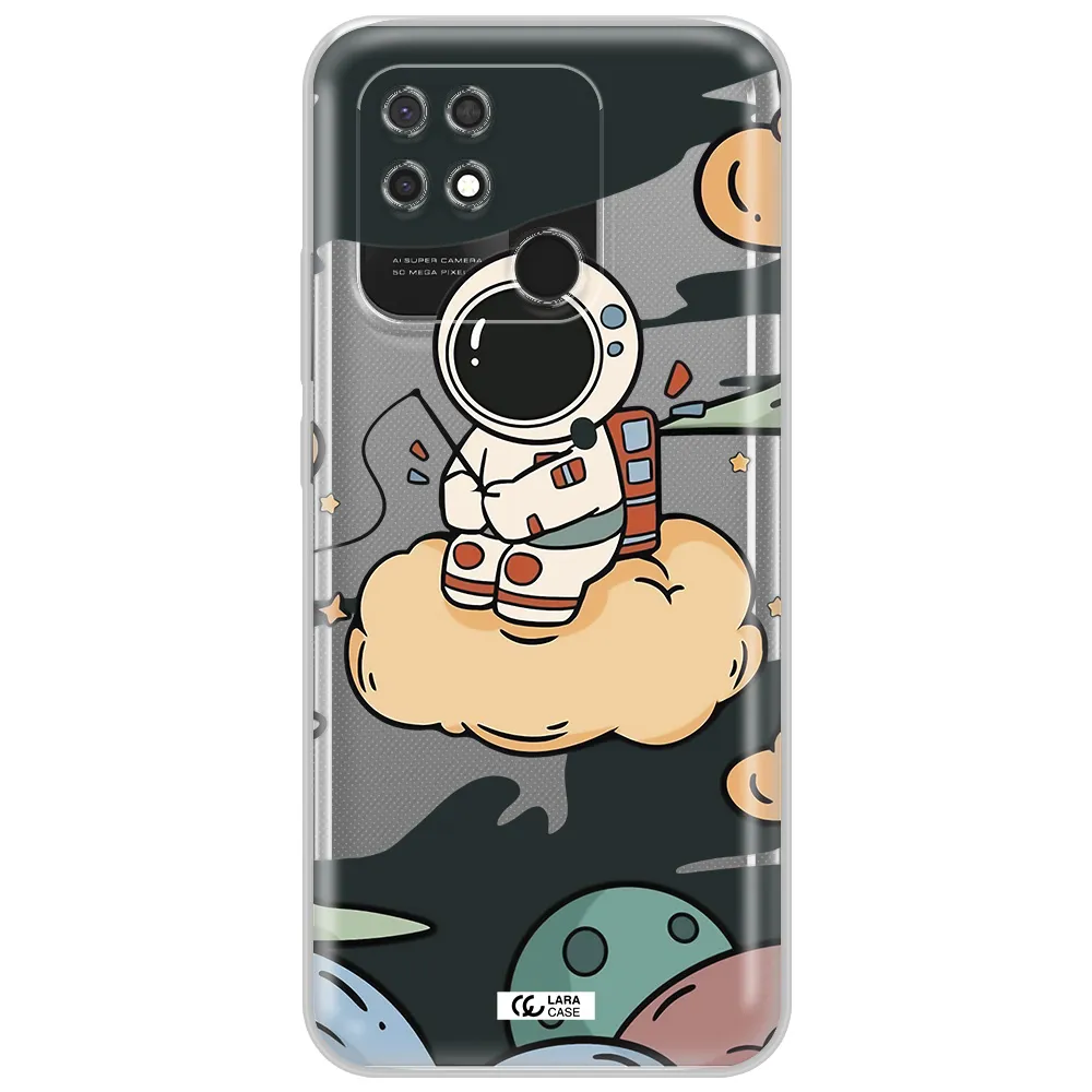 a cartoon astronaut sitting on a cloud Xiaomi Redmi 10C Clear TPU Case