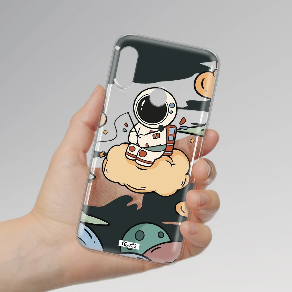 a cartoon astronaut sitting on a cloud Xiaomi Redmi 6 Pro Clear TPU Case