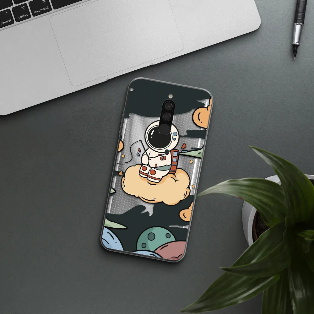 A Cartoon Astronaut Sitting On A Cloud Xiaomi Redmi 8 Clear Tpu Case