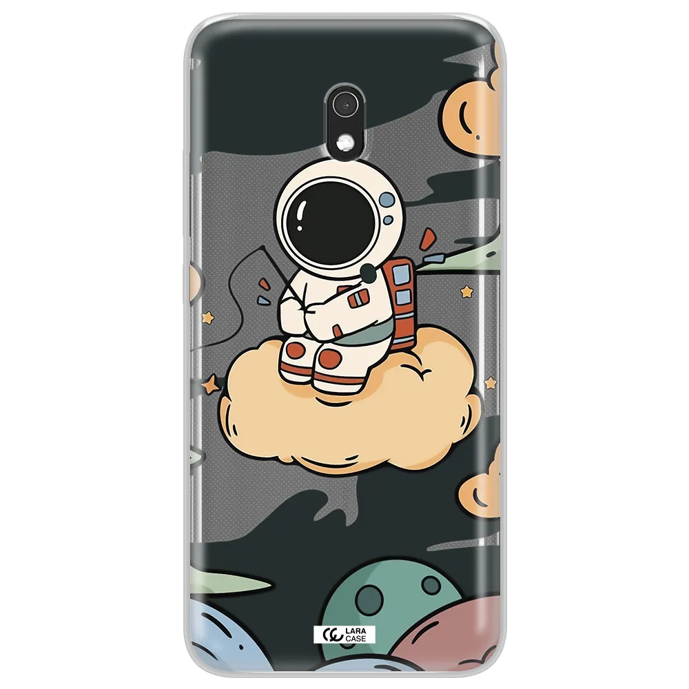 a cartoon astronaut sitting on a cloud Xiaomi Redmi 8A Clear TPU Case
